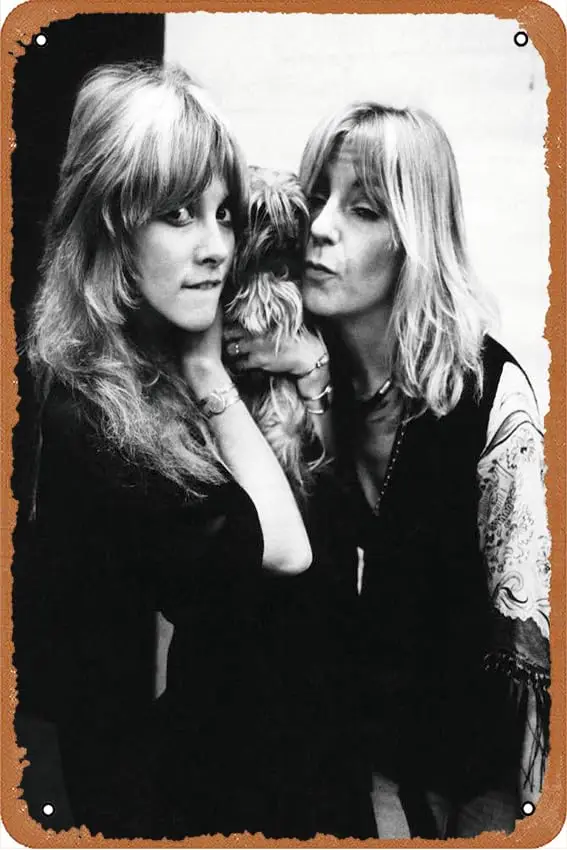 Christine Mcvie and Stevie Music Retro Tin Sign Durable Wall Art Decor Metal Sign Home Vintage Bedroom Decoration Sign 8x12 inch