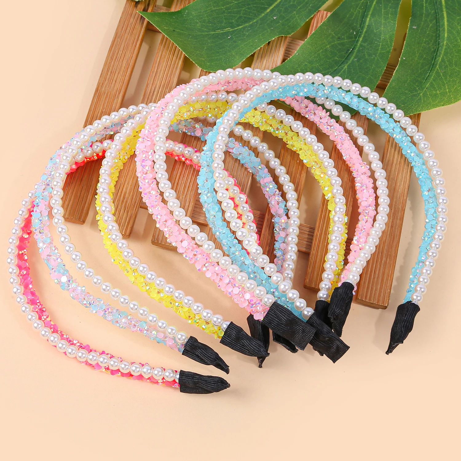 

5pcs Glitter Preal Crystal Double Headbands Fashion Pretty Hairband For Girls Daily Holiday Party Hair Accessories