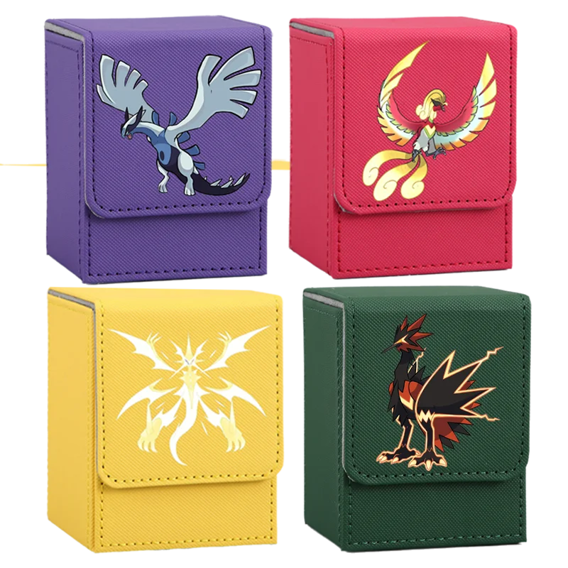 กล่องเก็บการ์ดโปเกมอนแบบใหม่ สำหรับใส่การ์ดซูอิชุน ลูเกีย โฮโอ ซัปโดส กล่องหนัง DIY สำหรับเก็บฟิกเกอร์อนิเมะ เกม ของสะสม ของขวัญ