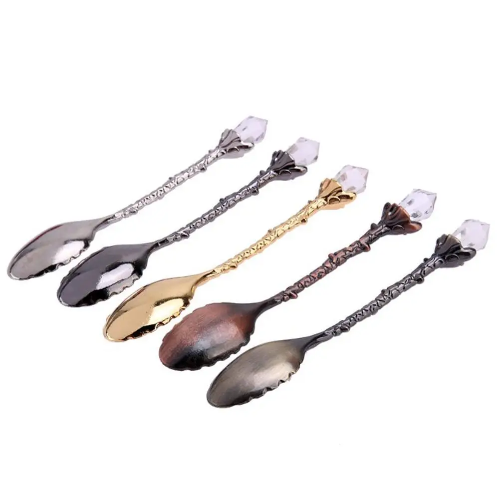 Royal Style Coffee Spoon Flatware Zinc Alloy Tea Ice Cream Accessories Kitchen Scoops Dining Bar