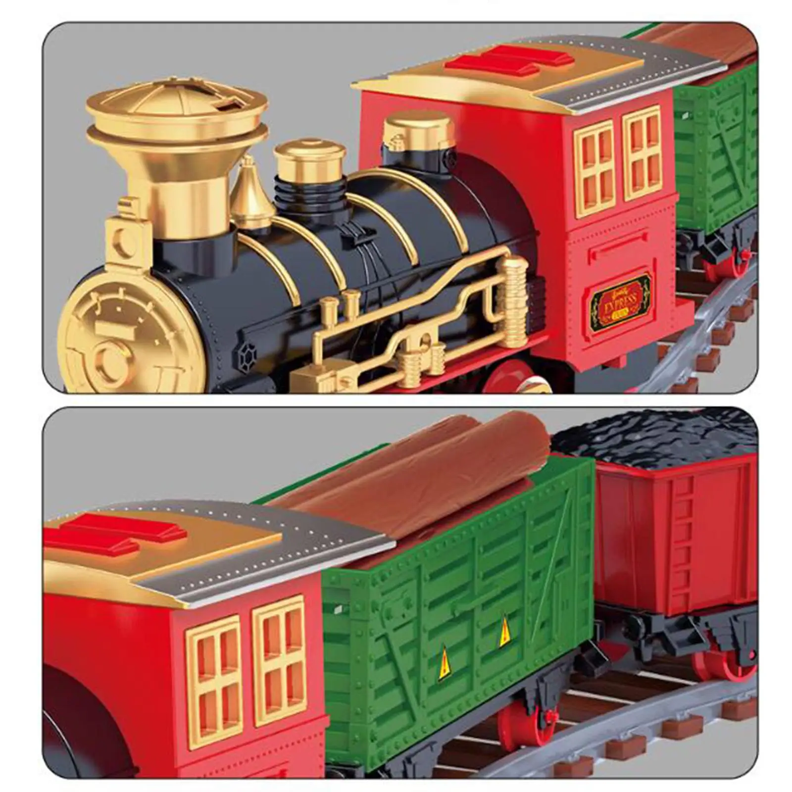 Steam Locomotive Toy Party Gift Trees Christmas Decor Retro Style Train Set Electric Train Toy Set Holiday Gift