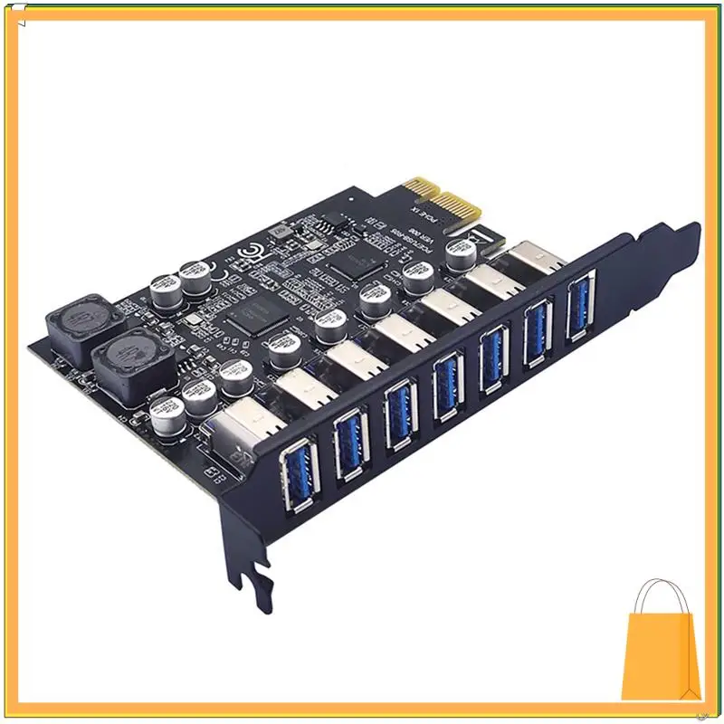 

L53A-2X Адаптер USB 3.2 Pci Express Pci E на 7 портов Карта расширения USB3 Gen1 Карта адаптера Pci-E Extender Карта Pci Express
