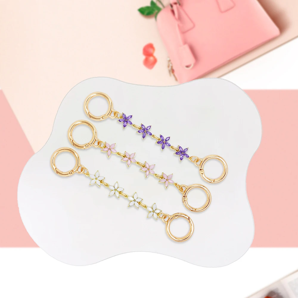 Bag Extension Chain Crossbody Purse Flower-shaped Chain Strap Handbag Hanging Buckle DIY Chain Charm Shoulder Bag Accessories