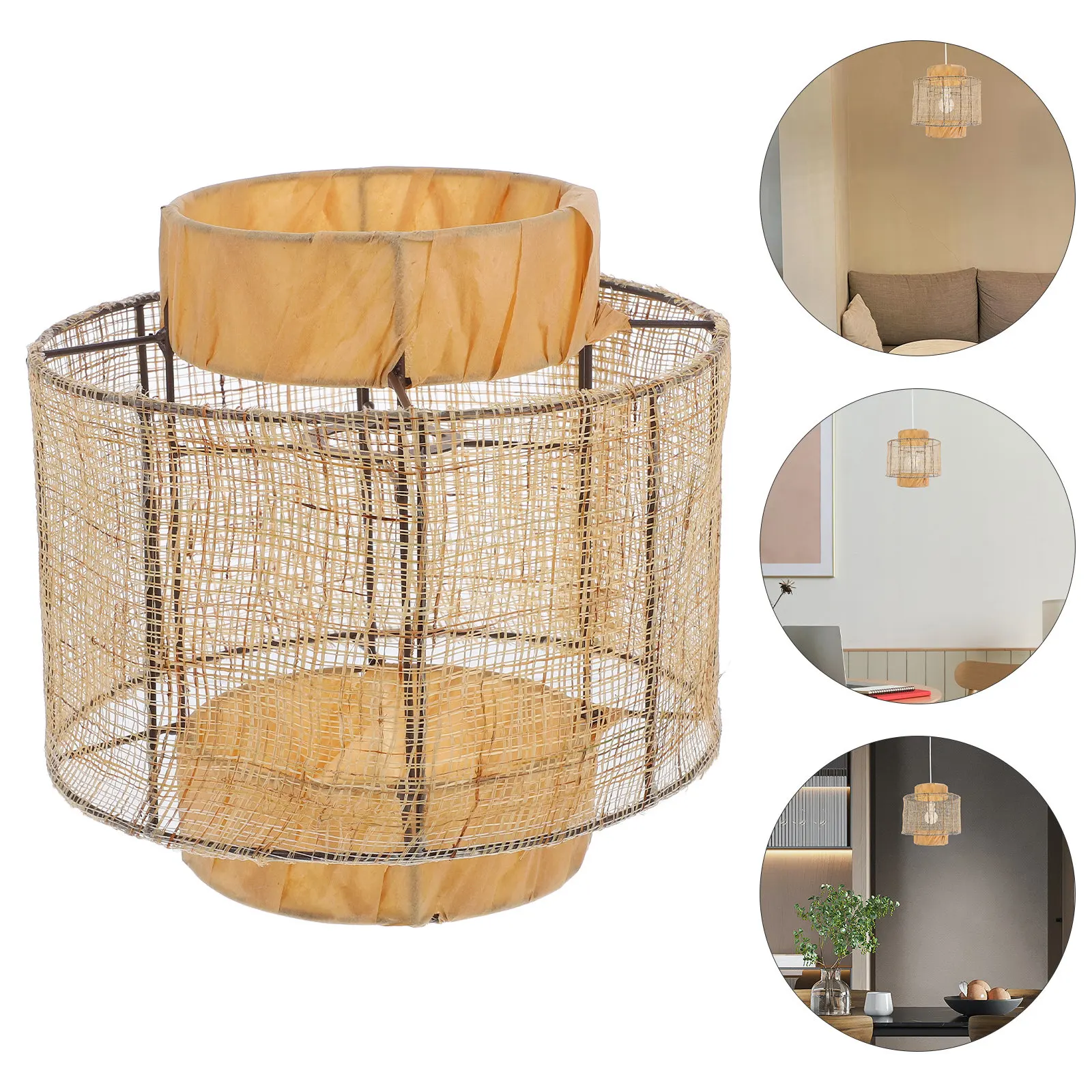 

Woven Lampshade Replacement Desk Light Cover Small Modern Lamp Shade Lantern Decor Rustic Boho Lamp Shade for Home Restaurant