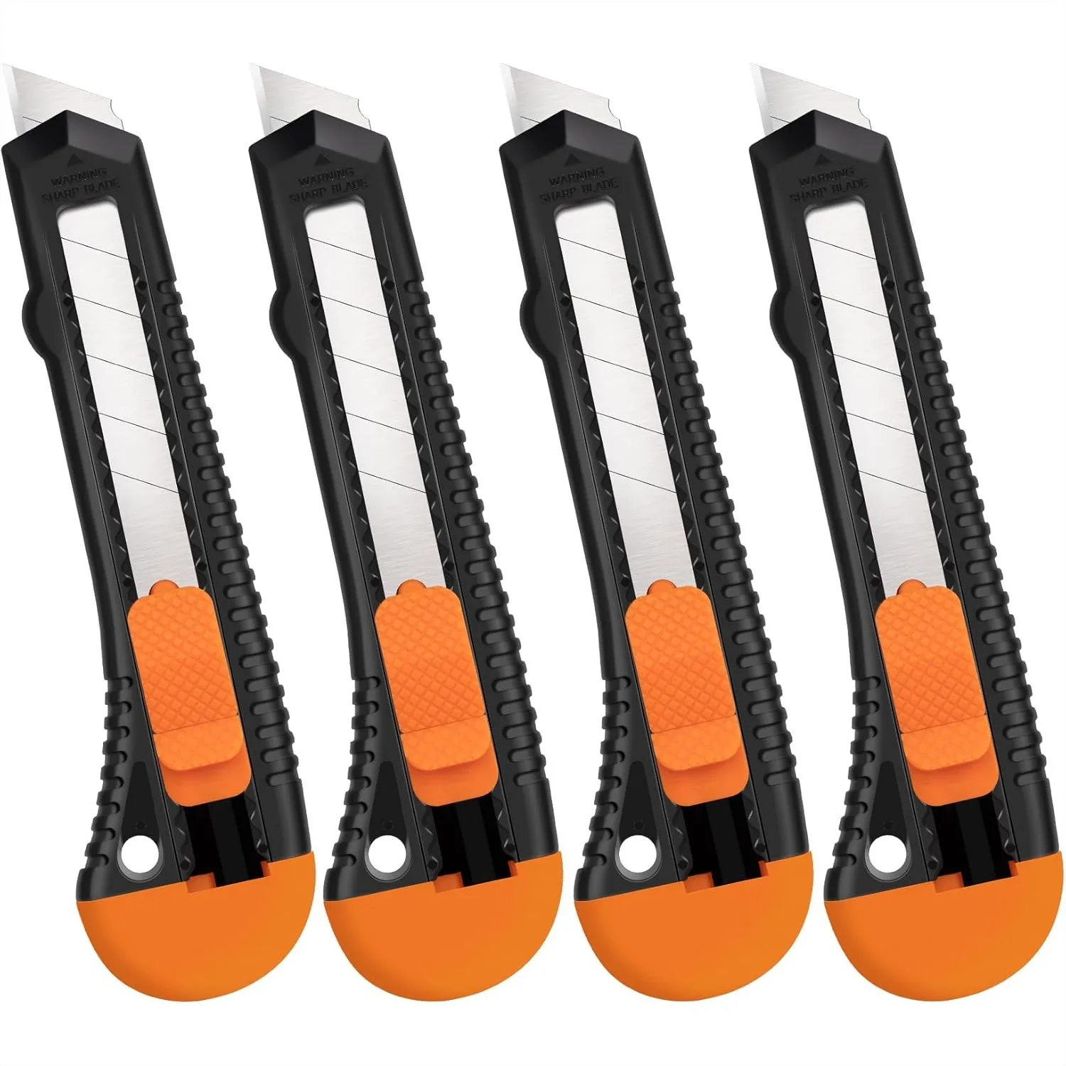 Retractable Utility Knife 4 Pack with 18mm Snap-Off Blade for Cardboard Boxes