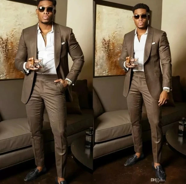 2026 Men's Tailor-Made Wedding Tuxedo 2-Piece Set Groom Best Man Blazer And Pants Trendy Fashion Marriage Costume Customized