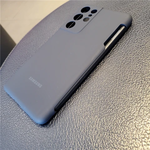 Samsung Galaxy S21 Ultra Phone S Pen Stylus Силиконовый чехол Soft-Touch Задняя защитная крышка Встроенный слот для стилуса для S21Ultra