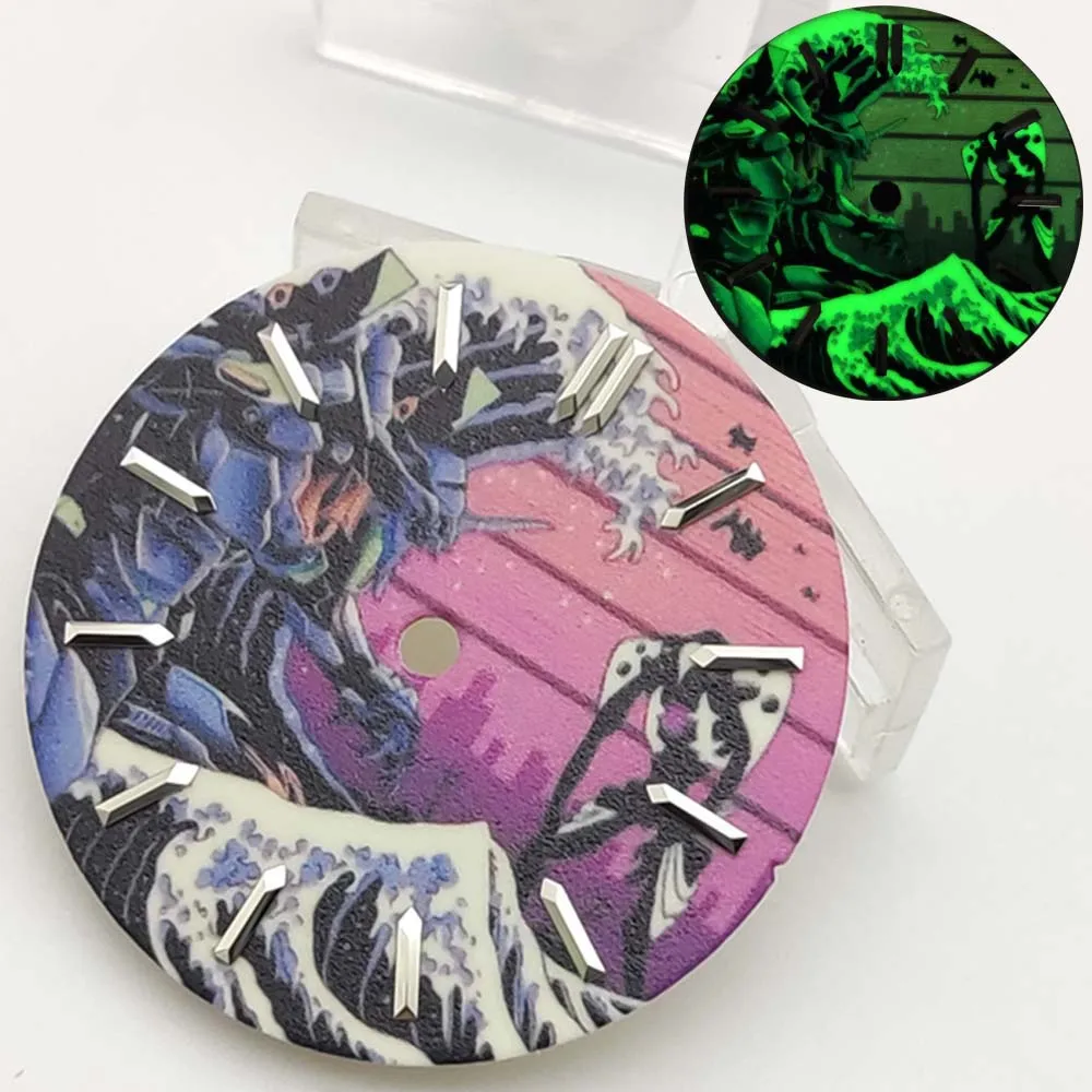 28.5mm Brand New Mechanical Aseptic Dial Full Luminous NH35 Watches Dial Parts Assembly - Image 6