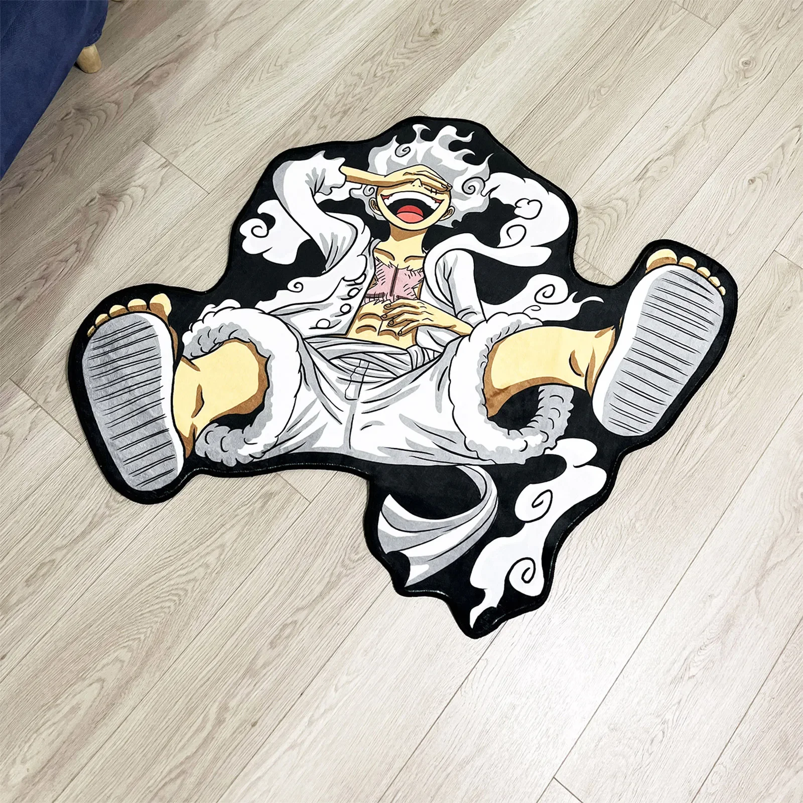 Irregular Rugs Anime Luffy Gear 5 One Piece Customize Cartoon Rug Handmade Carpet Area Rug for Home Decor