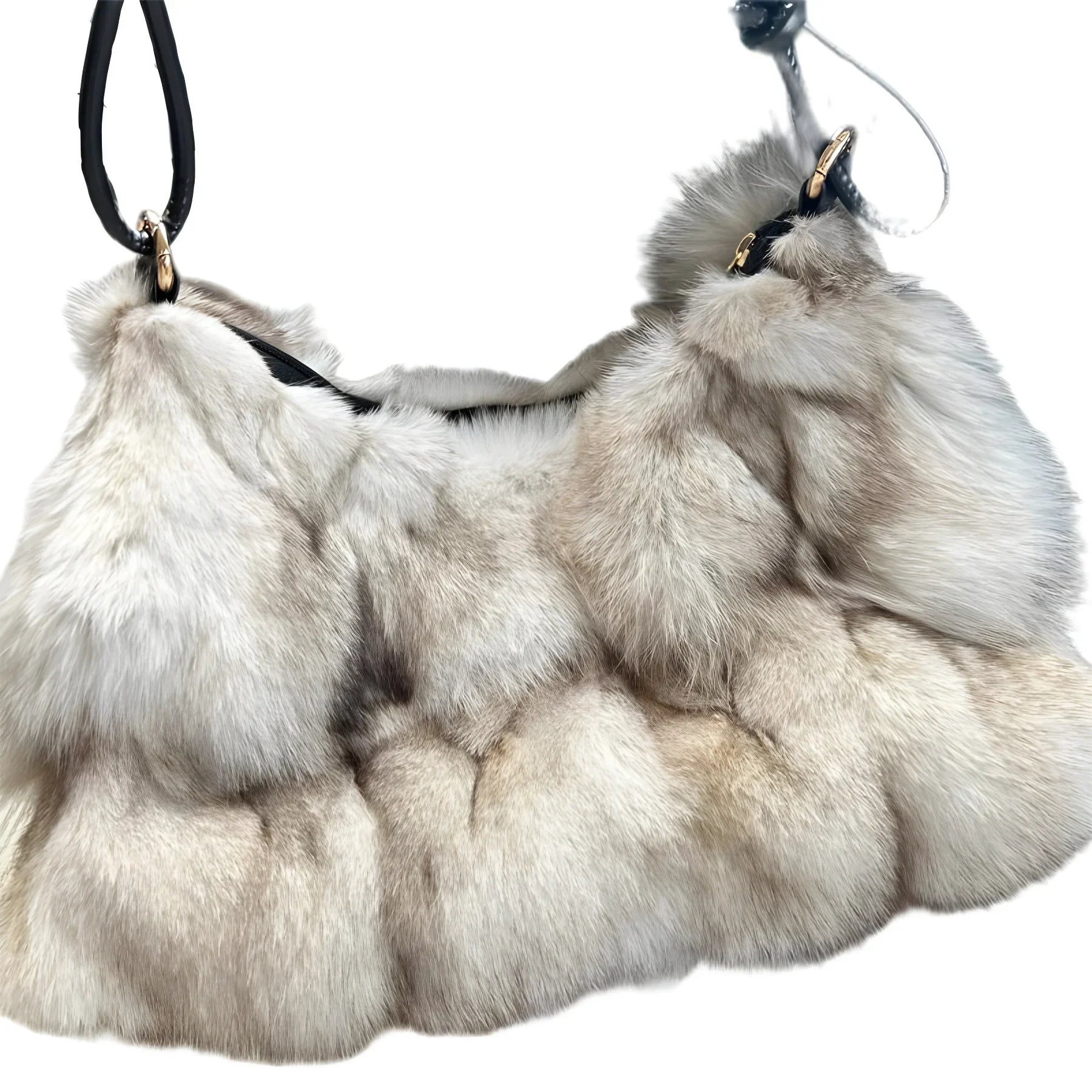 Winter Fox Fur Bag Women's Bag Fashion Handbag Ladies Bags Purses Women Shoulder Bag Real Silver Fox Fur Messenger Bags