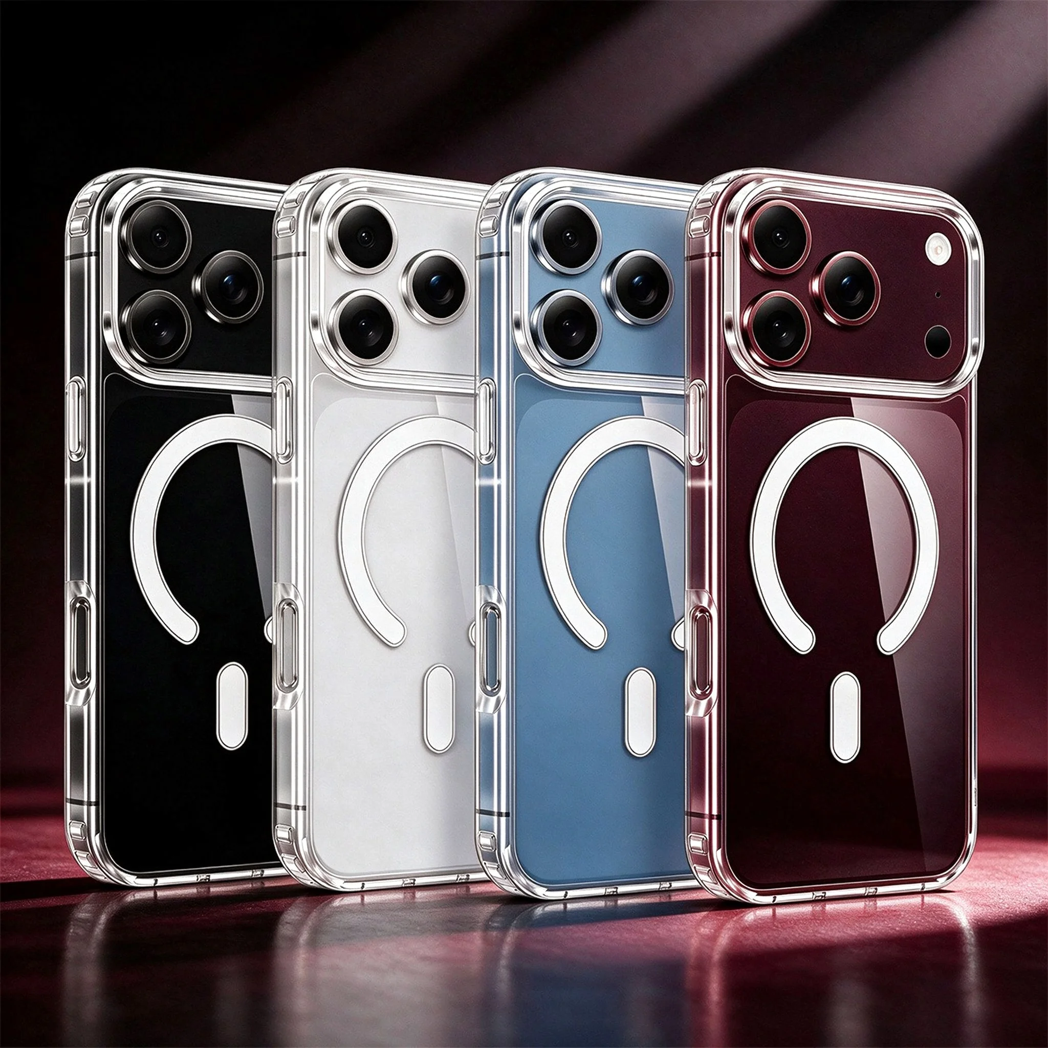 Nouvelle coque de téléphone magnétique transparente et fine de qualité supérieure pour iPhone 18 17 16 15 14 13 12 11 Pro Max XS X XR 7 8 Plus 17E, coque arrière rigide