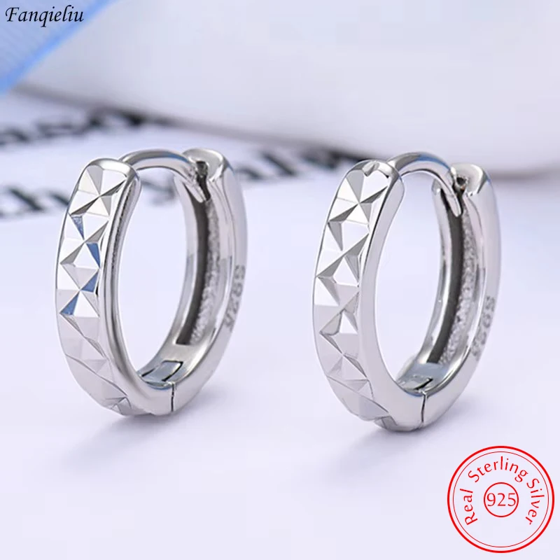

High Quality Woman's 925 Sterling Silver Jewelry New Hoop Earrings FQL23603