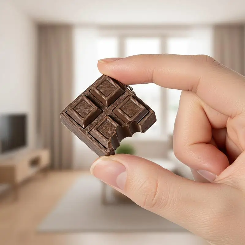3D Chocolate Keyboard Fidget Keychain Creative Decompression Finger Toy Stress Relief Gift for Friends Family