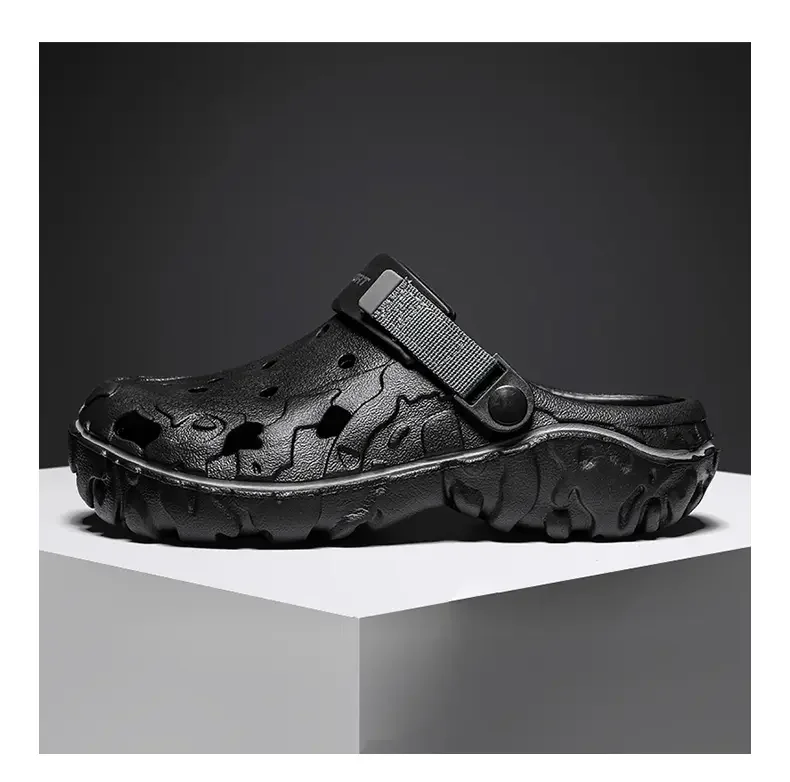 Herren-Sandalen, Sommer-Clogs, rutschfest, Strand-Trend, lässige Sandalen, atmungsaktiv, dicker Boden, hochwertige Lochschuhe, große Größe 45, 46, 47 – Detail 22