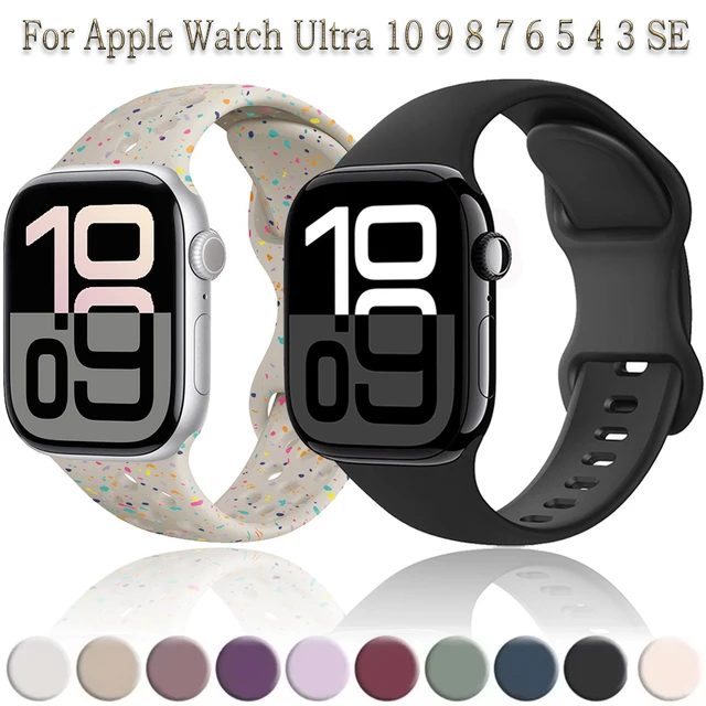 Silikonowy pasek do Apple Watch Ultra 2/3 49mm 10-11 46/42mm 9 8 7 45mm 41mm Miękki zamiennik opaski na nadgarstek do iWatch 6 5 SE/3 44mm 40mm