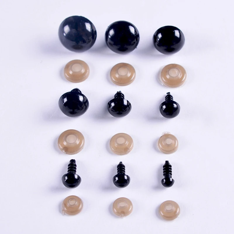 100pcs Black Eyeball Doll Accessories Black Plastic Crafts Eyes For Toys 6-14mm DIY Funny Toy Eyes Accessories For Animal Dolls