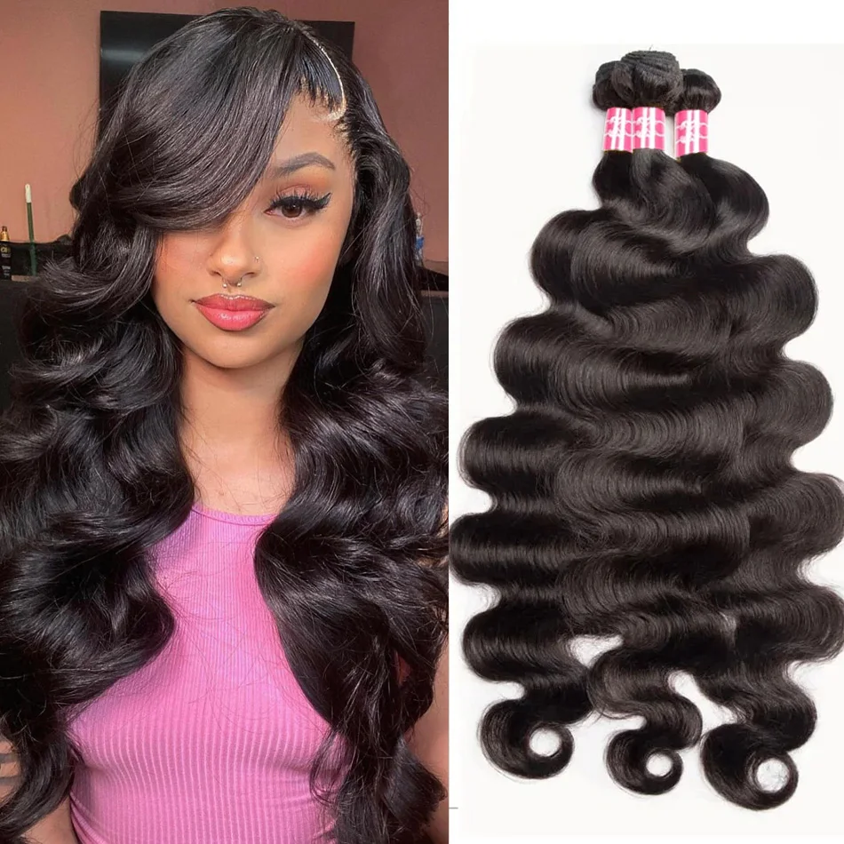 

16A Body Wave Human Hair Bundles 100% Brazilian Raw Human Hair 1/3/4 Bundles Thick Bundles human hair For Women Extensions