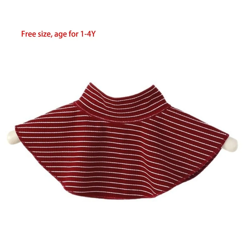 ผ้าคลุมไหล่ลายทางแบบใหม่ อุ่นสบาย ถอดออกได้ ปลอกคอปลอม ปกคอสูง สำหรับฤดูใบไม้ร่วงและฤดูหนาว