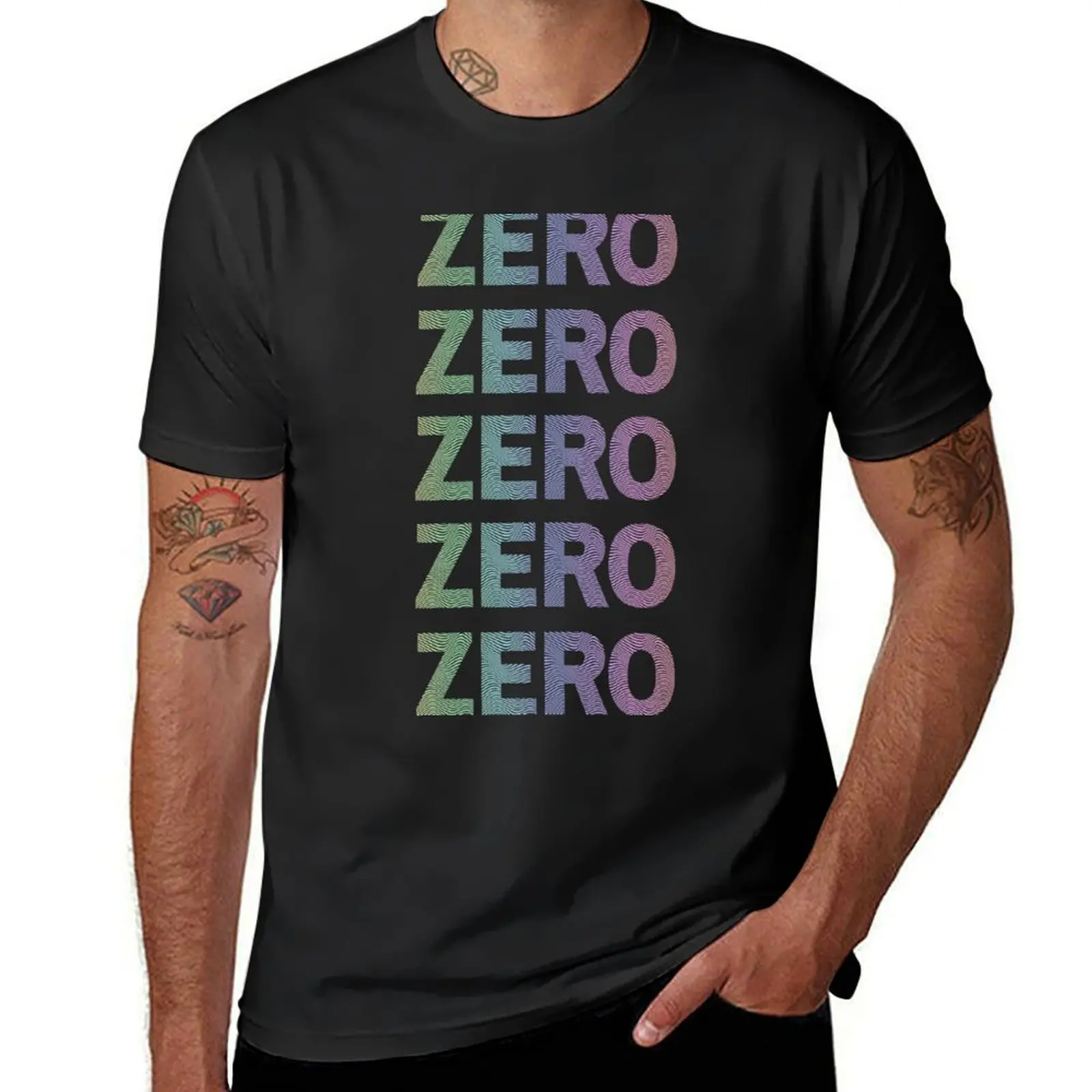 Colourful zero word T-Shirt hippie clothes cute clothes quick drying summer top t shirts men