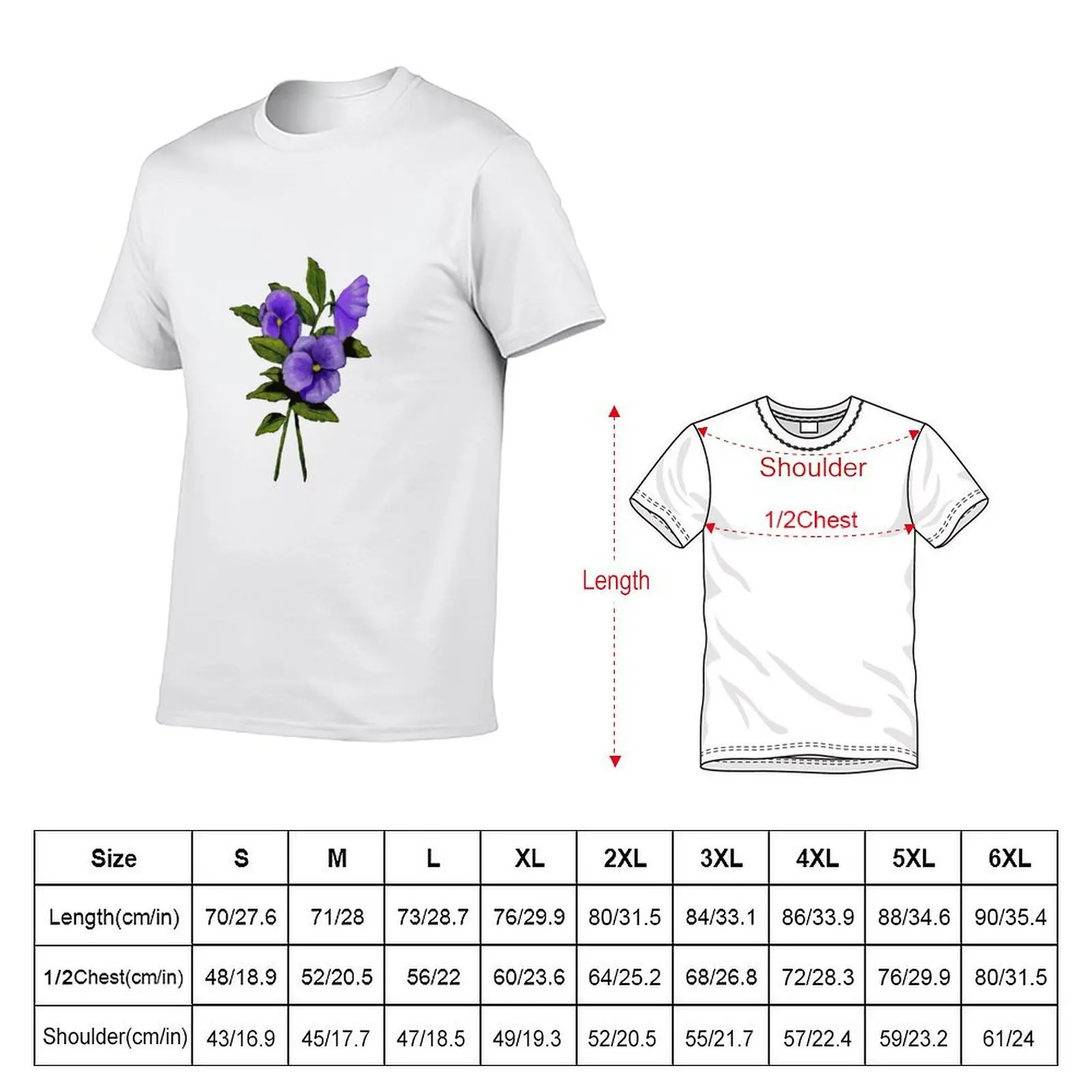 Purple Pansies: Original Colour Pencil Drawing, Flowers T-Shirt funny meme t-shirts football t shirt designer t shirt men