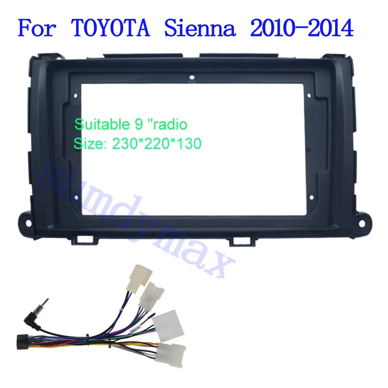 

2din android автомобильный радиоприемник, рамка-адаптер для TOYOTA Sienna 2010-2014, автомобильная панель, радио, аудио, панель приборной панели, чехол, жгут