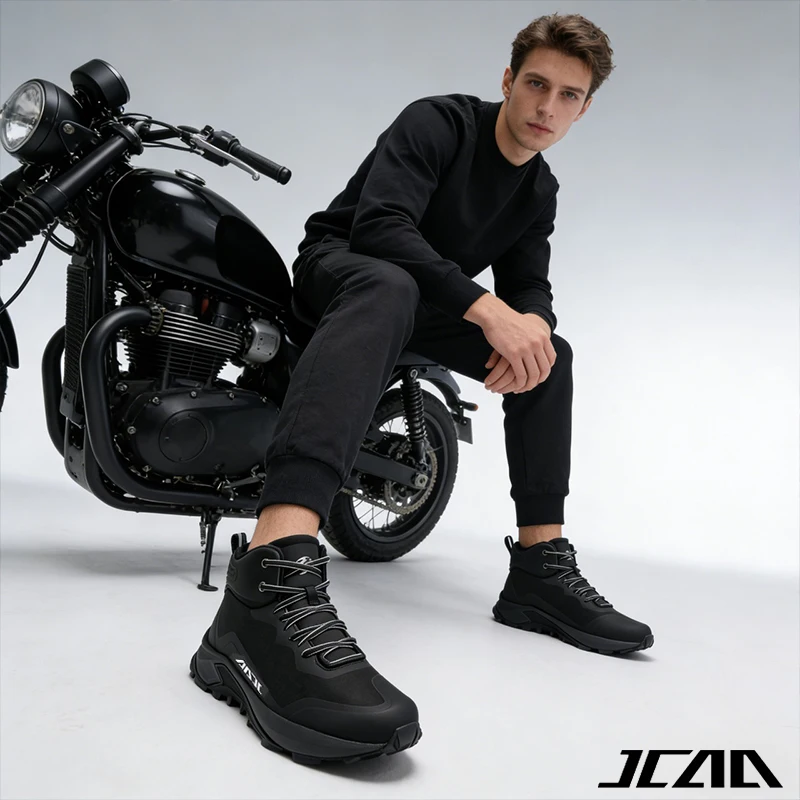 

JCAA Men's Motorcycle Shoes High Quality Riding Shoes Motocross Shoes Wear-resistant Anti-slip Motorbike Shoes Night Reflective