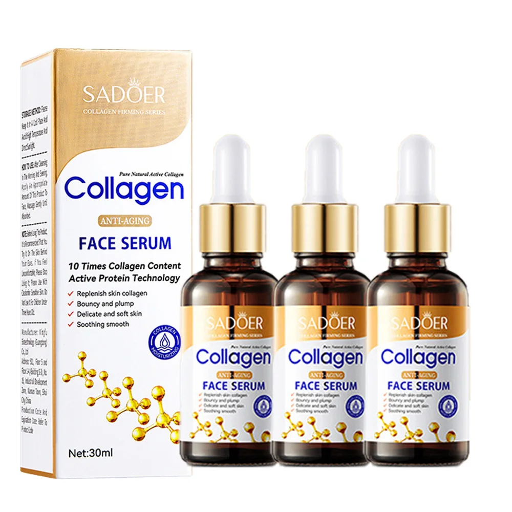 

1/2/3pcs SADOER Collagen Face Serum skincare Facial Essence Liquid Anti-aging Moisturizing Nourishing Facial Serum Skin Care