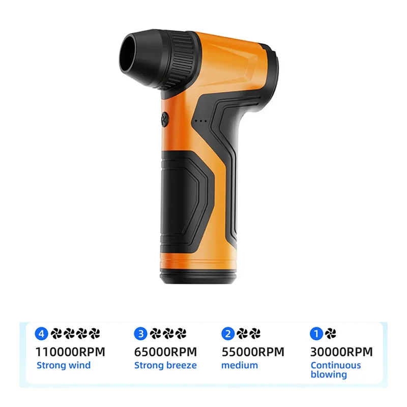 AWAH منفضة الهواء الكهربائية 110000 دورة في الدقيقة مروحة نفخ صغيرة قابل للتعديل سرعة الرياح توربو منفاخ عنيف قابلة للشحن تنظيف السيارات