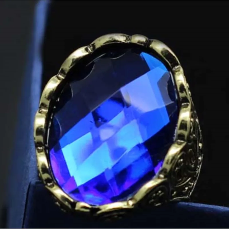 flower vintage promotion bronze CUTE color stone black red royal blue finger ring fashion Jewelry party quality punk lovers gift