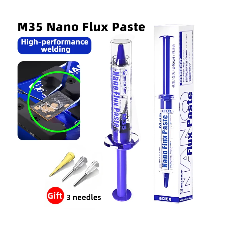 Pasta de flujo MECHANIC M35 nano para reparación de chips de teléfonos móviles y placas base, herramientas de soldadura de alto rendimiento 2