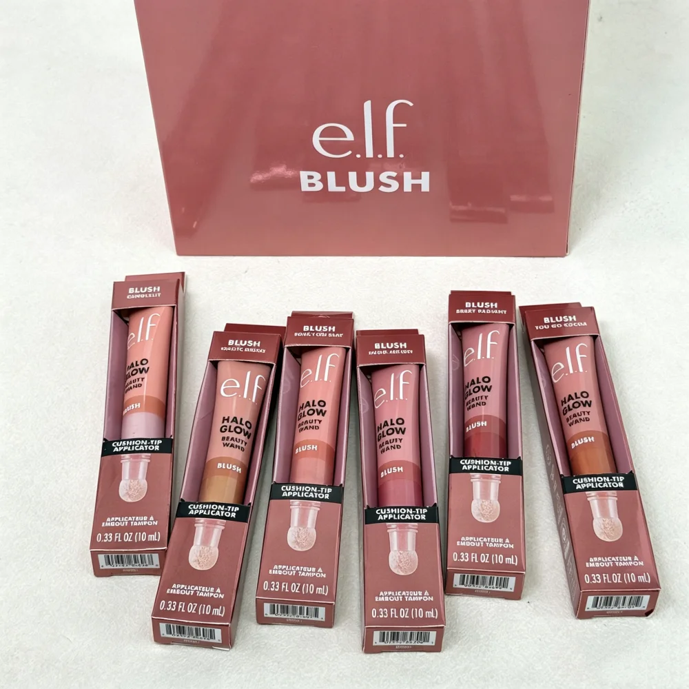 New ELF Blush Cream Lipstick Lip Gloss Oil-control Loose Powder Long-lasting Setting Delicate Powder Texture Makeup With Box