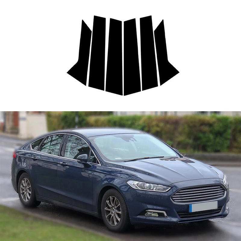 6pcs Glossy Black Pillar Posts Window Side Door Trim Decal Stickers Cover Kit Fit for Ford Fusion 2014 2015 2016-2020 2021 2022