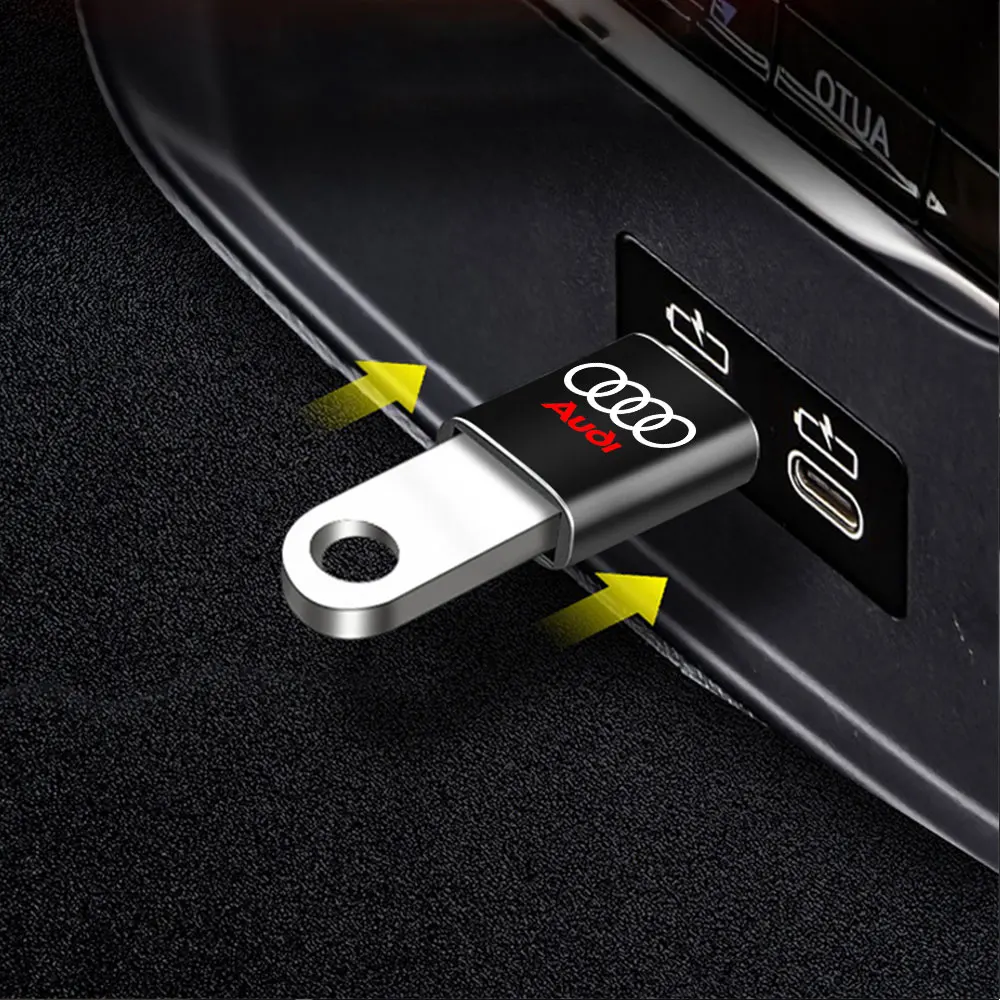 1/2PC Car Usb Type C Cable Converter Charging Adapter Center Cover For Audi Sline A4 Q5 S Quattro RS RS3 B5 B8 R8 8V S2 S3 8P S5 - view 5