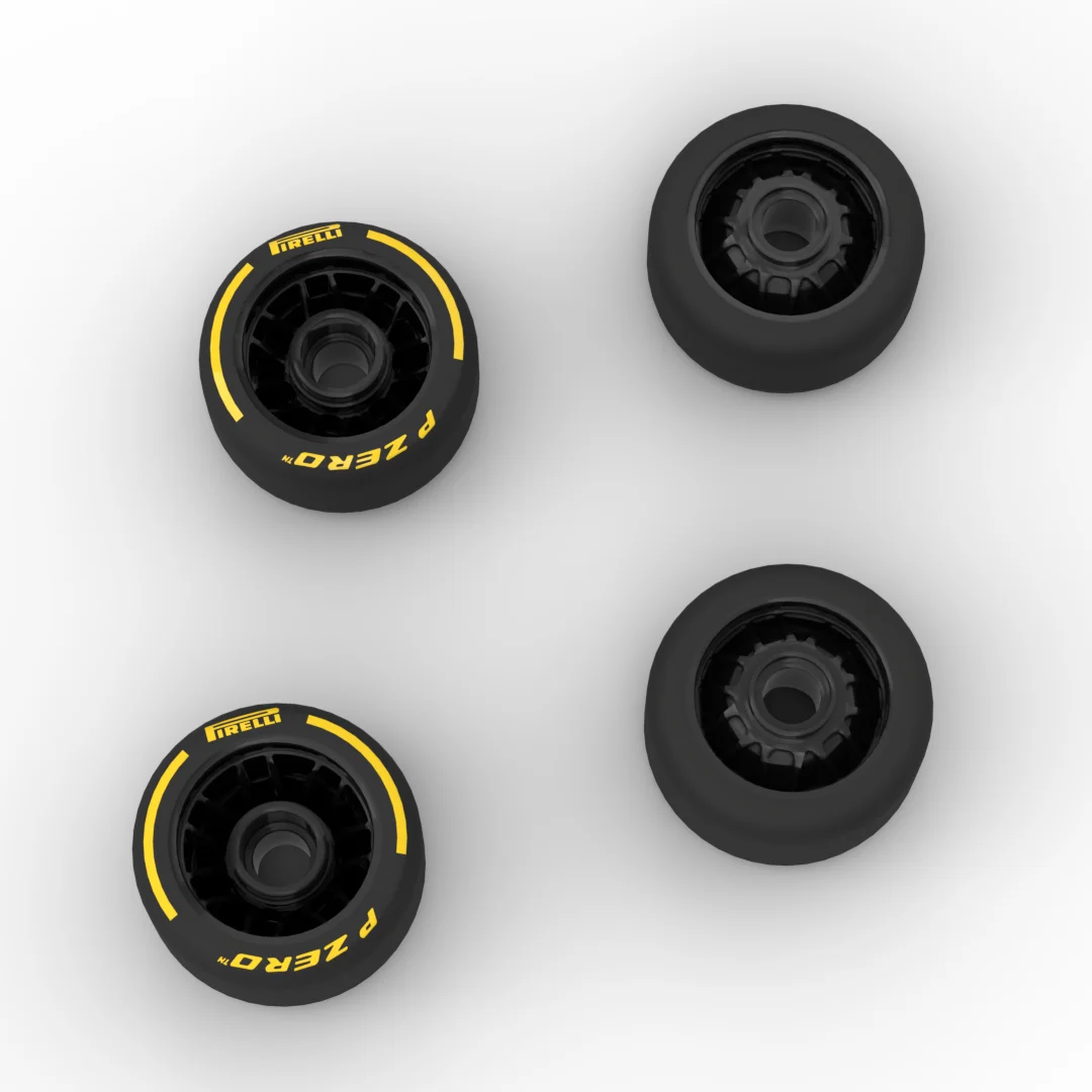 Small particle building block MOC 105162 110100 racing wheel 24x13.4mm 24x14.9mm assembled toy spare parts