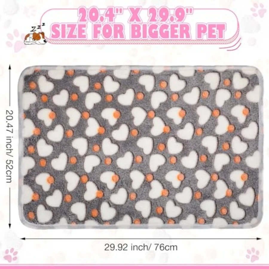 18 Pcs Fleece Pet Blanket Soft Warm Sleep Mat Fluffy Puppy Supplies Paw Bone Star Elephant Dot Heart Print Design Bed Blankets