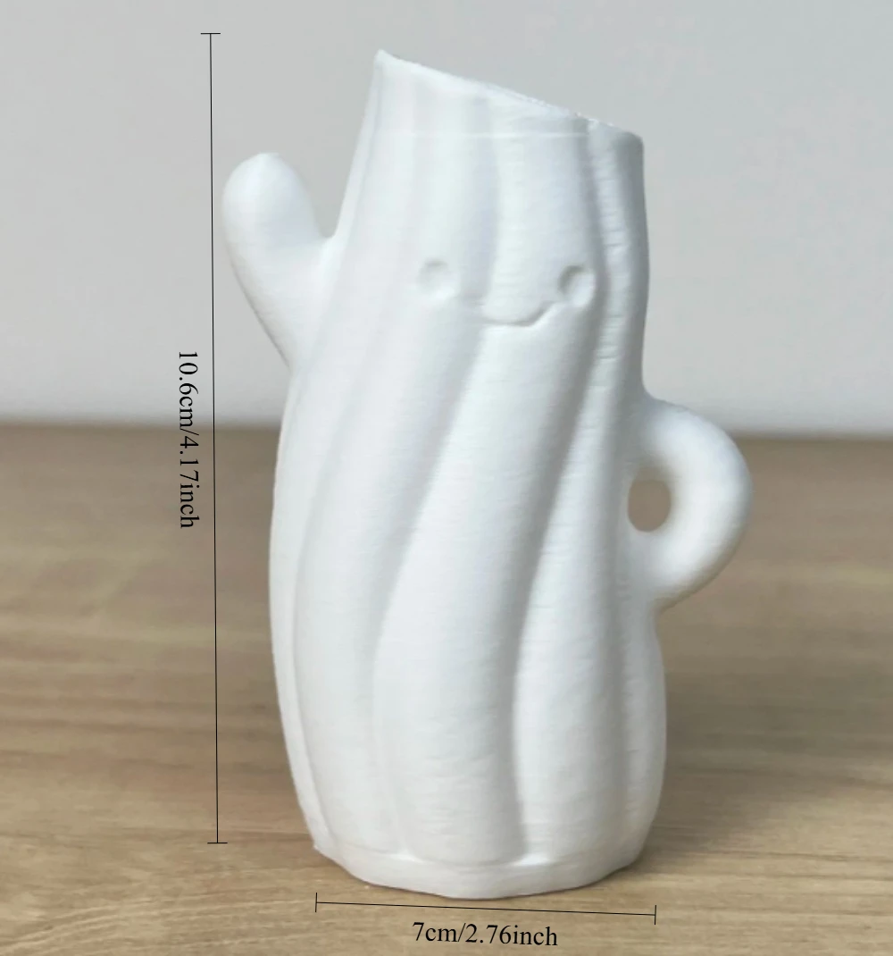 Tabletop Flower Pot Spooky Little Ghost Theme Elegant Wrinkle Stems Pattern Non Slip Table Ornament for Bedroom Bedside