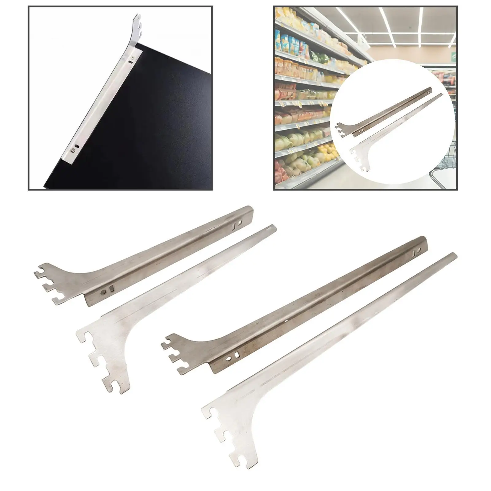 

2x Shelf Rail Bracket Single Track System Bracket Hardware Holder Rack for Laundry Room Home Bookshelf Offcie Upright Closets