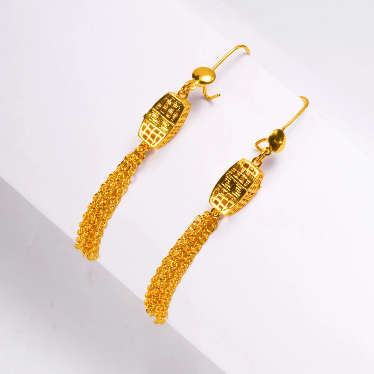 Middle East cross-border fringed long earrings copper plated Vietnamese sand gold earrings women's ethnic style earrings supply