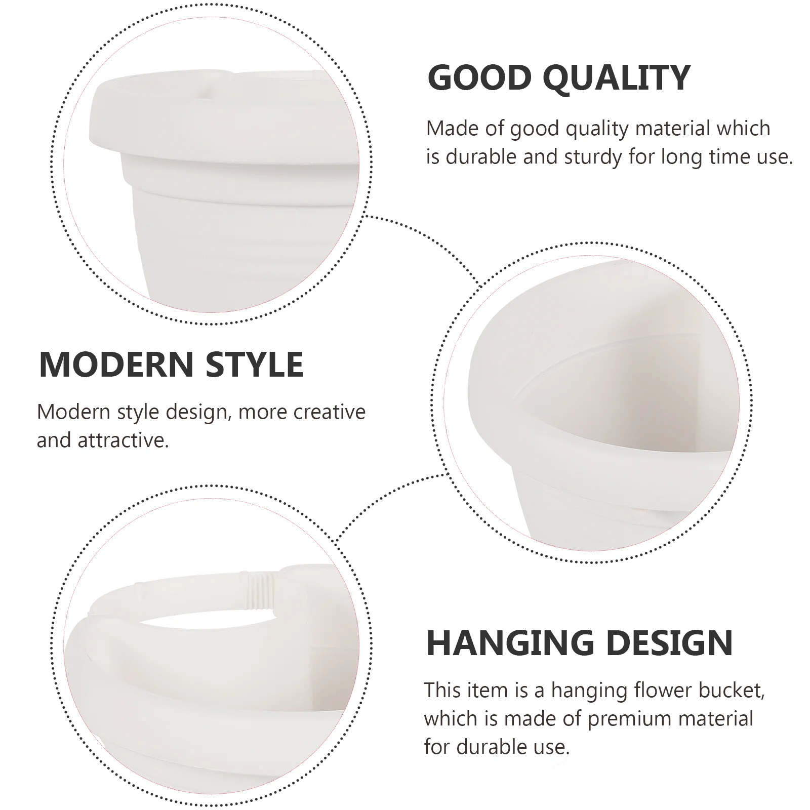 

2Pcs Wall-Mounted Flower Pot Durable Adjustable Hanging Basket Easy Install Space-Saving Home Garden Decor Hanging Basket