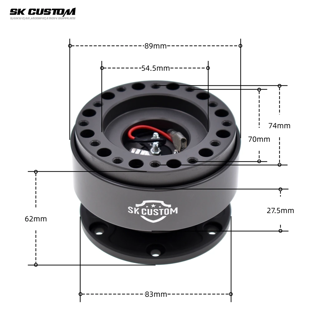 

SK CUSTOM Forged Aluminum Alloy Universal Car Tuning Steering Wheel Quick Release Hub Adapter Snap Off Boss Kit Auto Accessories