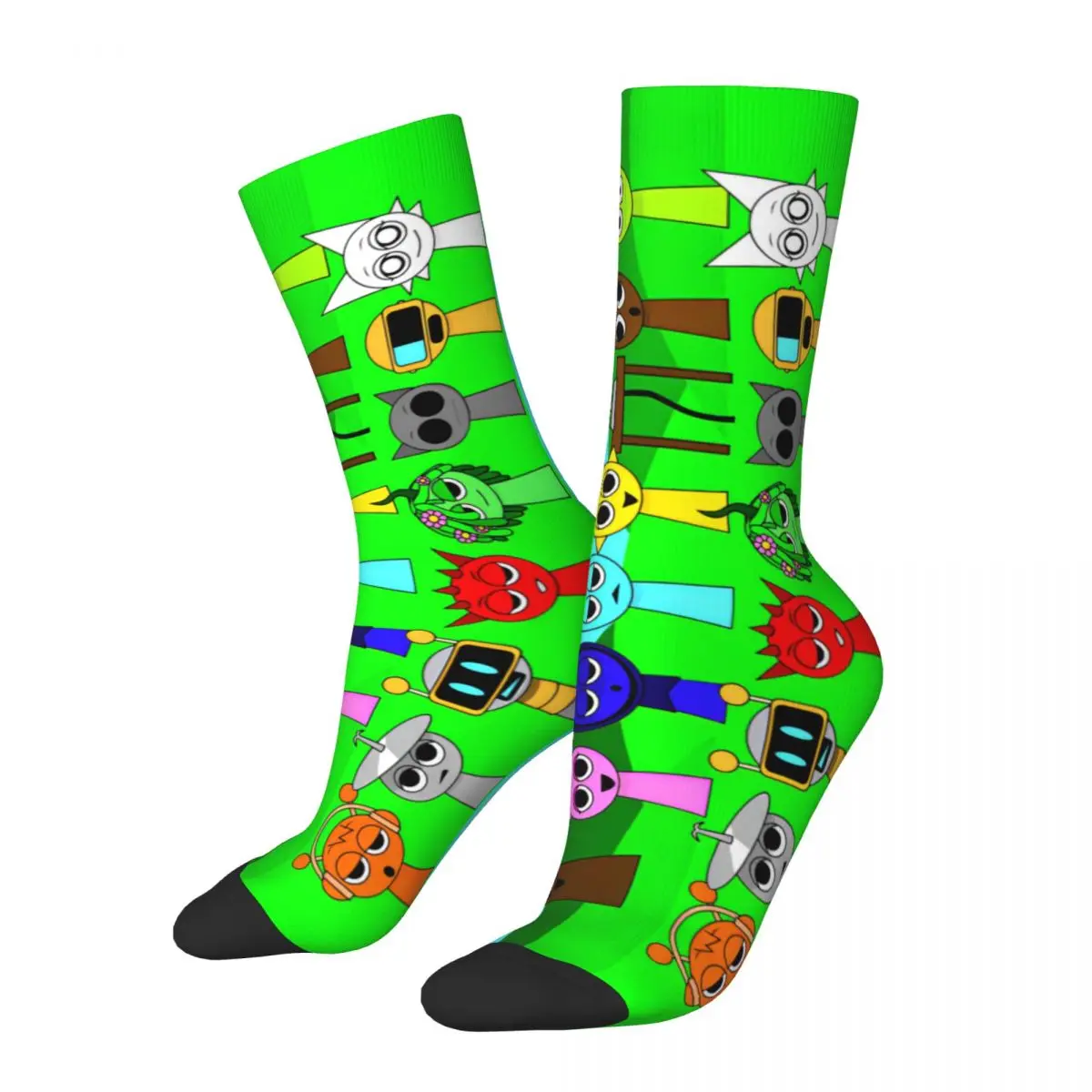 Happy Funny Men's Socks Casual Sprunki Incredibox Grey Oren Funbot Sock Polyester Beats Game Graphic Women's Socks Autumn Winter