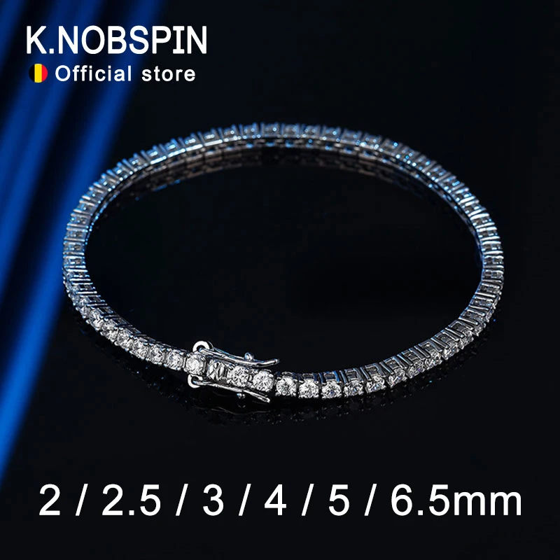 여성용 KNOBSPIN 2.0ct 모이 사나이트 귀걸이 랩 그로운 다이아몬드 이어 스터드 925 스털링 실버 파인 주얼리 선물