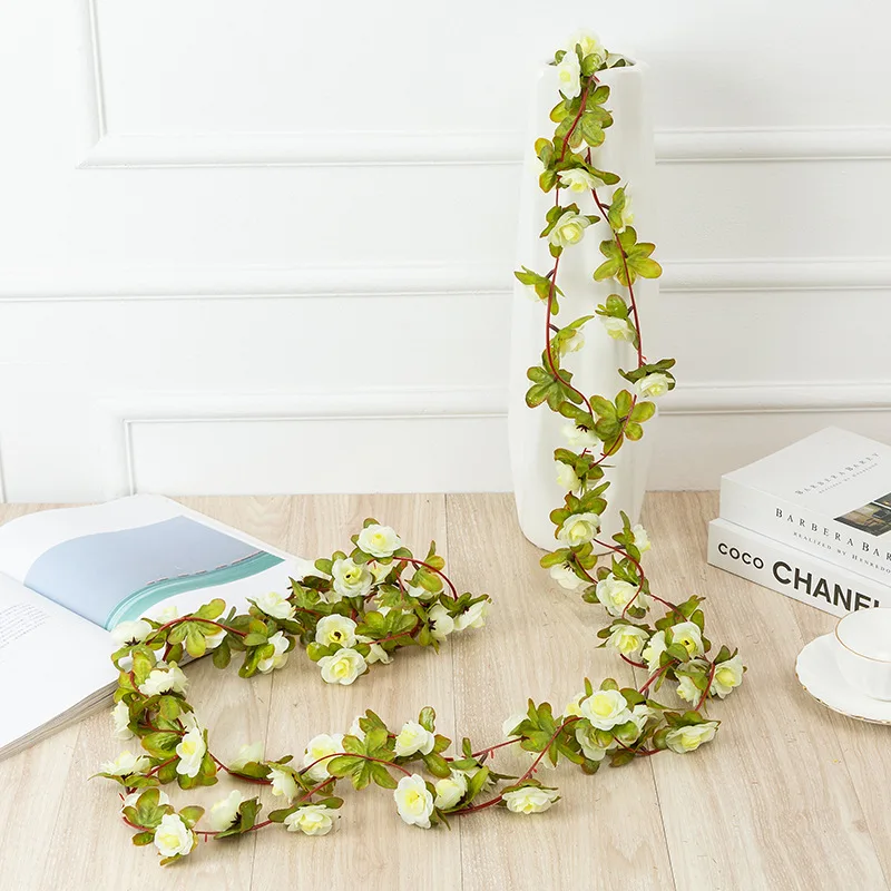 Kunstbloem Roos Garland Bruiloft Festival Huis Kamer Tafel Buiten Muur Kamerdecoratie Tuin Diy Hoge kwaliteit Geschenken Feest