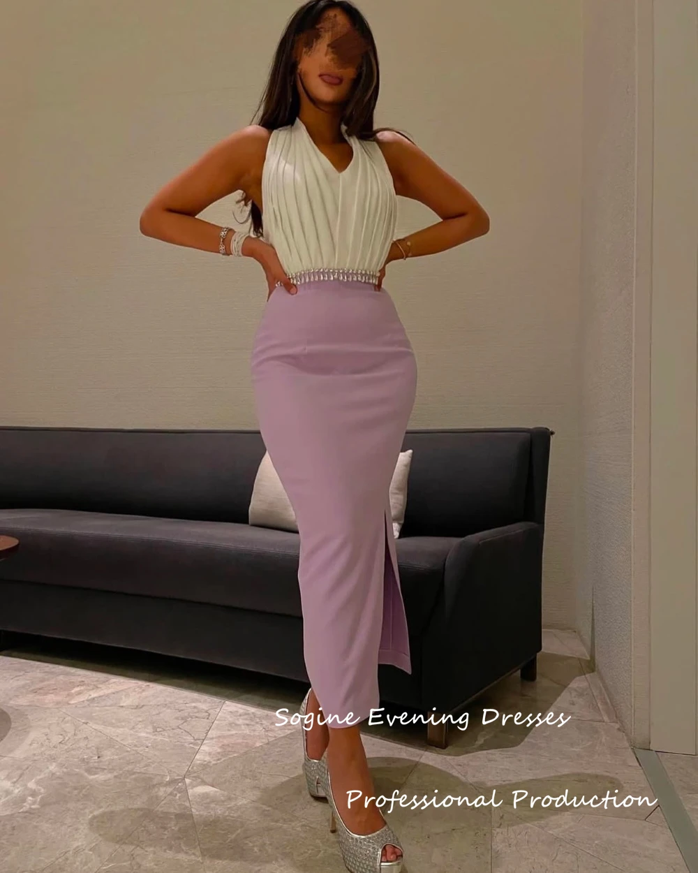 

Halter Crepe Party Dresses 2025 Ruched Crystal-Embellished Evening Gowns Sleeveless Bodice Slim Fit Homecoming Dress For Women