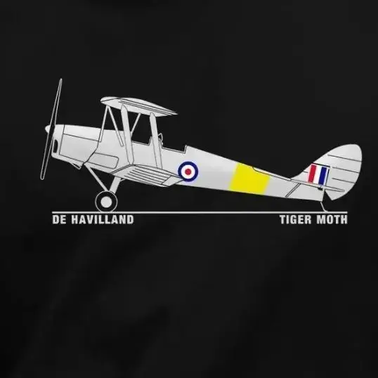 

De Havilland Tiger Moth Biplane Trainer Aero Classic T-Shirt 100% Cotton O-Neck Summer Short Sleeve Casual Mens T-shirt