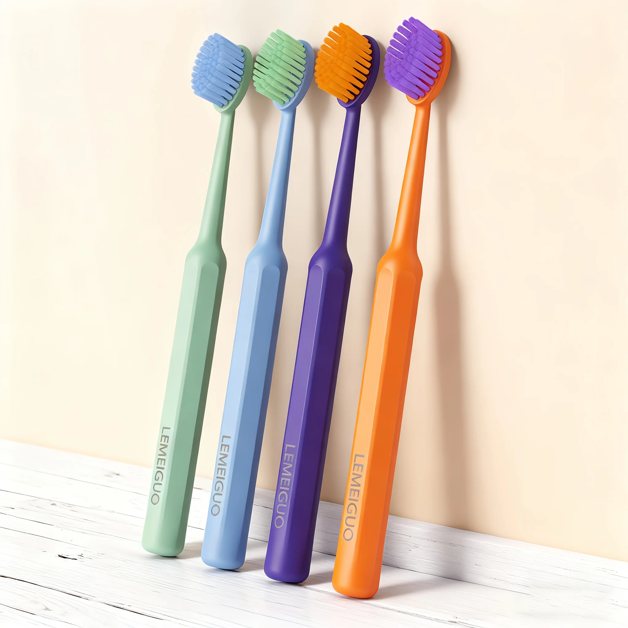 8-Pack of Colorfully Coded Toothbrushes in Random Colors with Roman Column Design, Specially Designed for Families, Individually Packaged, Rounded and Soft, Suitable for Adults, Perfect for Home and Travel