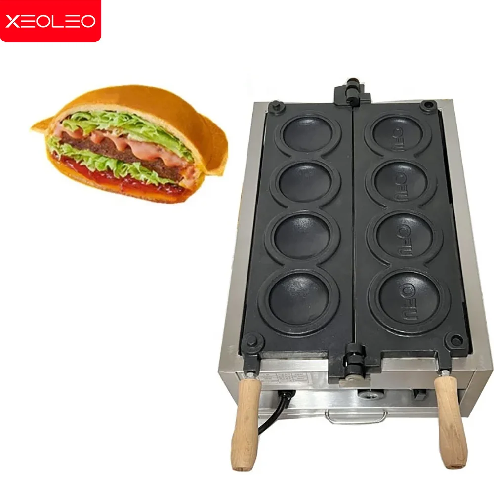 XEOLEO-Machine à Burger Électrique en Forme d\'OVNI, Gaufrier à Crème Glacée, Déficit de 3000W, 4 Pièces