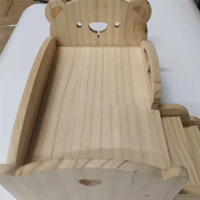 

Excellenttqualityy-Wooden Play Bed For Dolls Universal Wooden Bed Wooden Doll DIY Mini Play Bed For Dolls Children's Day Gift