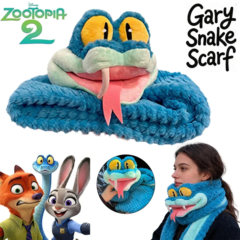 Bufanda de Peluche de Gary de Zootopia 2 de Disney, Linda Bufanda de Animal de Peluche, Cálida para el Invierno, Resistente al Frío, Regalo para Niñas, Suave y Abrigadora para Clima Frío