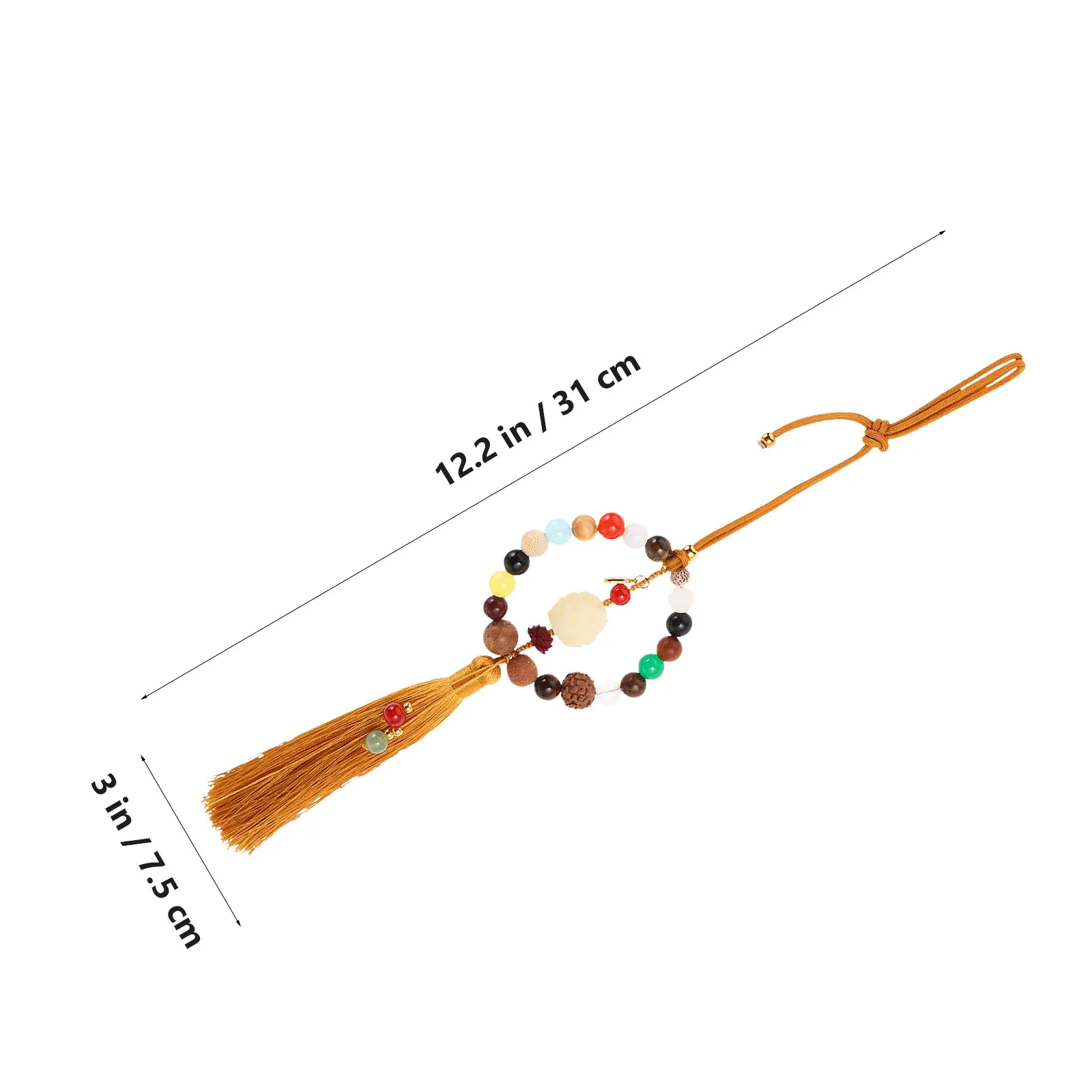 Elegant Lotus Bead Tassel Car Mirror Hanging Ornament Interior Decoration Universal Fit Rear View Mirror Pendant Auto Accessory view 3